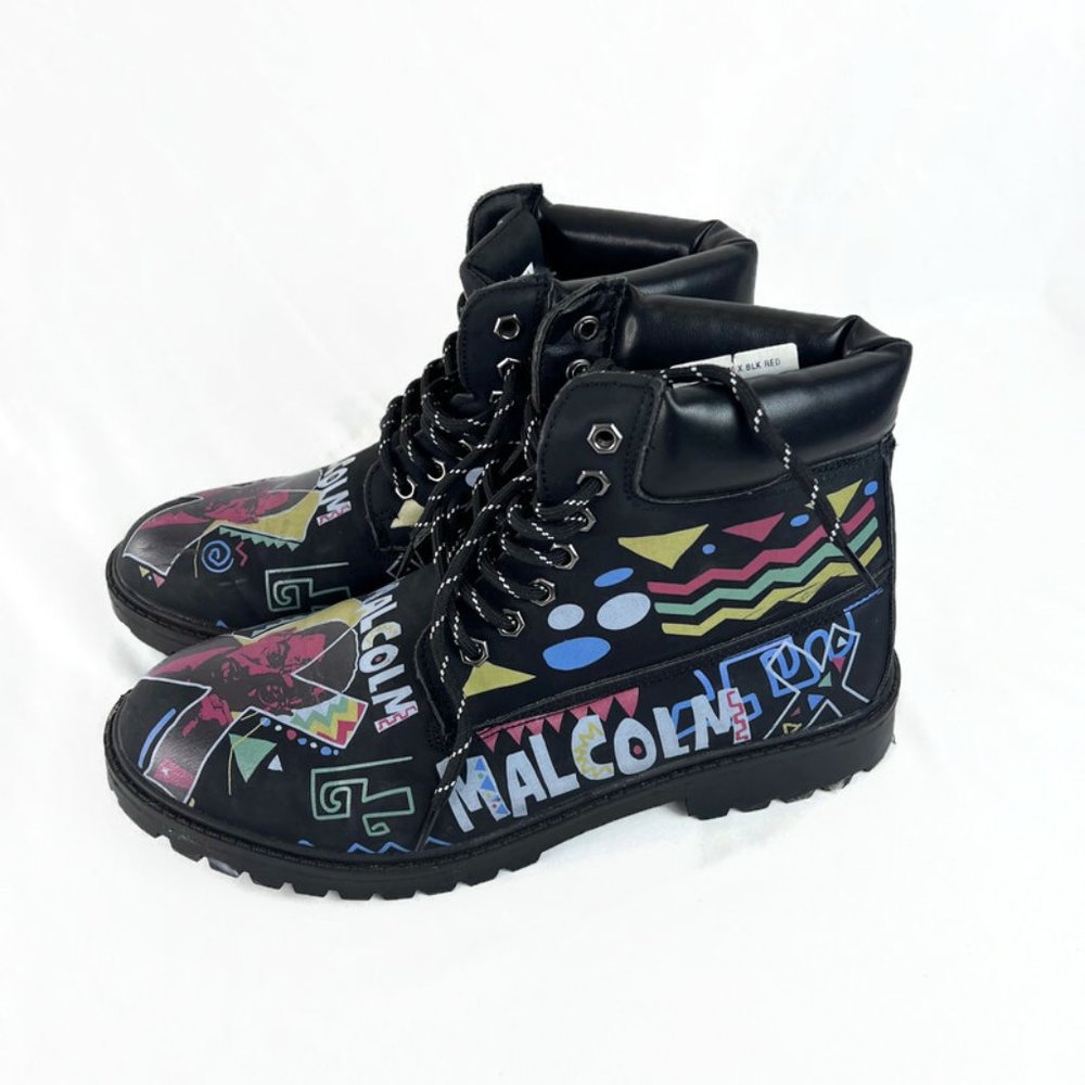 Malcolm X Boots Mens 9 Graphic Reason Black